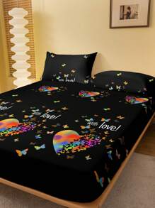 1入現代簡約風格印花天鵝絨床墊套,防塵床上用品,適用於家裡 - 彩色 - 查看 3