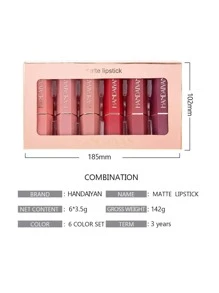 HANDAIYAN 6Pcs Matte Liquid Lipstick Makeup Set, Long Lasting Matte Liquid Lipstick Non-Stick Cup Not Fade Waterproof Lip Gloss, Set Of 6 Long Lasting Matte Lipsticks Velvet Nude Lipsticks Do Not Fade Lipsticks High Pigmented Party Rave Makeup Gifts Lipstick Set For Women Girls - Multicolor - View 7