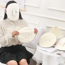 1條掛耳式雙層珊瑚絨臉部毛巾,適用於冷熱敷。每包3條 - 白色 - 查看 3