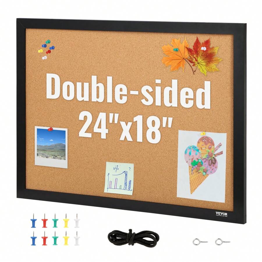 Vevor 24x18 Inches Bulletin Board Double Sided Bulletin Board With Mdf Vevor 24x18 Inches Bulletin Board Double Sided Bulletin Board With Mdf