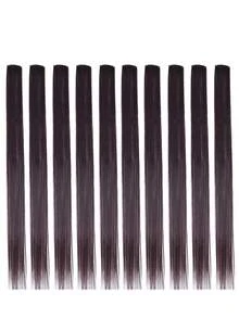 20 Inch Vibrant Rainbow Colored Hair Extensions Clip In Hair Accessories For Girls Colorful Straight Hair Extensions Party Highlights For Women - Chocolate Brown - View 6