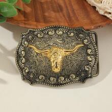 1 件鋅合金時尚龐克復古西部牛仔皮帶扣 - 彩色 - 查看 4