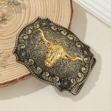 1 件鋅合金時尚龐克復古西部牛仔皮帶扣 - 彩色 - 查看 3