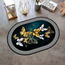Tapis En Velours Cristal 1 Pièce, Tapis D'entrée/cuisine/salon, Antidérapant Absorbant L'eau Douce, Universel Quatre Saisons