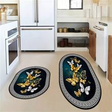 Tapis En Velours Cristal 1 Pièce, Tapis D'entrée/cuisine/salon, Antidérapant Absorbant L'eau Douce, Universel Quatre Saisons