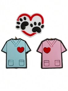 3入組新款矽膠珠穿珠筆,專注珠子設計,創意護士裝飾用聽診器橡膠矽膠diy項鍊手環鑰匙扣製作筆芯,鑰匙扣配件,筆具珠寶 - 彩色 - 查看 5