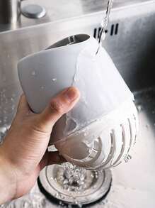 1pc Chopsticks Holder With Draining Basket, Chopstick Rest, Cutlery Storage Box For Kitchen Table - Grey - View 4