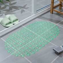 1pc Bathroom Non-Slip Mat, With Suction Cups Anti-Slip Floor Rug - Green - View 1