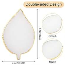 1 件叶形树脂美甲调色板，美甲绘画混合调色板金边指甲凝胶彩色化妆展示板，不对称化妆板指甲板工具金边指甲架用于化妆美容美甲手绘 - 黃色 - 查看 3