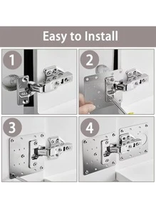 Stainless Steel Hinge Repair Plate Cabinet Door Hinge Fixed Installation Piece Wardrobe Hinge Repair Plate Set - Silver - View 4