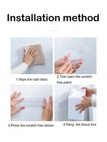 1 Miếng Phòng tắm Hộp khăn giấy Không có Khoan , Không thấm nước Giữ giấy vệ sinh , Đa chức năng Hai lớp Hộp khăn giấy , Dung lượng lớn Gắn trên tường Hộp khăn giấy Với Thiết kế đơn giản - Hồng - Xem 8