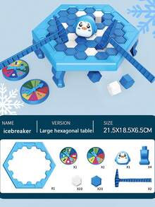 1pc Plastic Ice Breaking Trap Board Game, Penguin Rescue Ice Breaking Game, Interactive Stress-Relief Party Desk Toy - Large Icebreaker Penguin - View 6