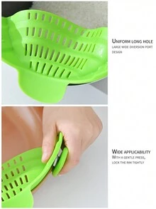 1入組矽膠廚房過濾器,現代深灰色矽膠過濾夾用於廚房 - 綠色 - 查看 7