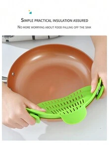 1入組矽膠廚房過濾器,現代深灰色矽膠過濾夾用於廚房 - 綠色 - 查看 5