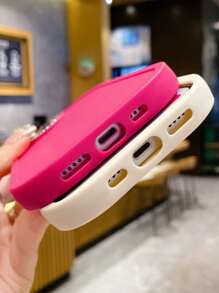 豪華純色鏡框手機殼,圓形鏤空,相容於 Iphone 14 Plus、apple 12/13/14 和防摔軟 7 Plus 手機殼 - 黑色 - 查看 11