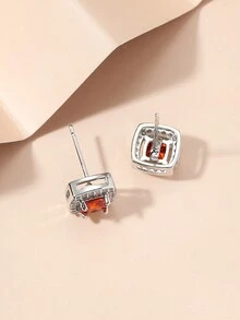 1 Pair Fashion Style Red Rhinestone Earrings Women's Daily Life - Multicolor - View 2