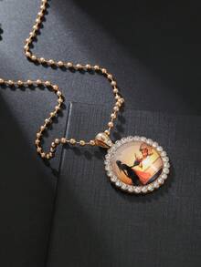 1條原創玻璃吊墜項鍊,美麗的陽光舞者配鑽石,適合作為朋友生日或紀念日的禮物或紀念品 - 金黃色 - 查看 21