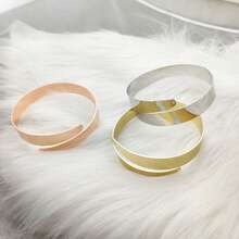Punk Style Exaggerated Double-Layer Metallic Armlet, Personalized Bangle Bracelet - Gold - View 4