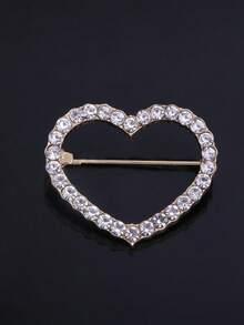 1 件復古藝術心型水鑽胸針女士裝飾 - 愛心胸針 - 查看 3