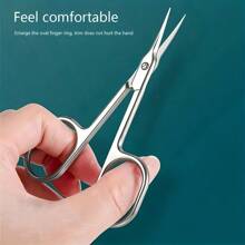 1把不鏽鋼俄式去死皮和修指甲角質的剪刀,適用於指甲、眉毛、角質和美容