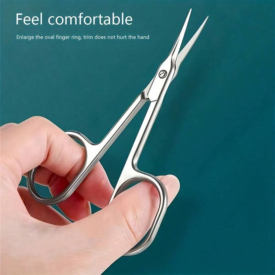 1把不鏽鋼俄式去死皮和修指甲角質的剪刀,適用於指甲、眉毛、角質和美容
