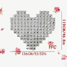 MECRLA 1pc 53.5-Inch Heart Shaped Balloon Backdrop, Available In Gold, Silver, Bright Red, Rose Gold, Suitable For Wedding Venue Decor, Proposal Party Decor, Wedding Reception Decor, Wall Backdrop Decor, Bridal Shower Party Decor - One Size - View 9