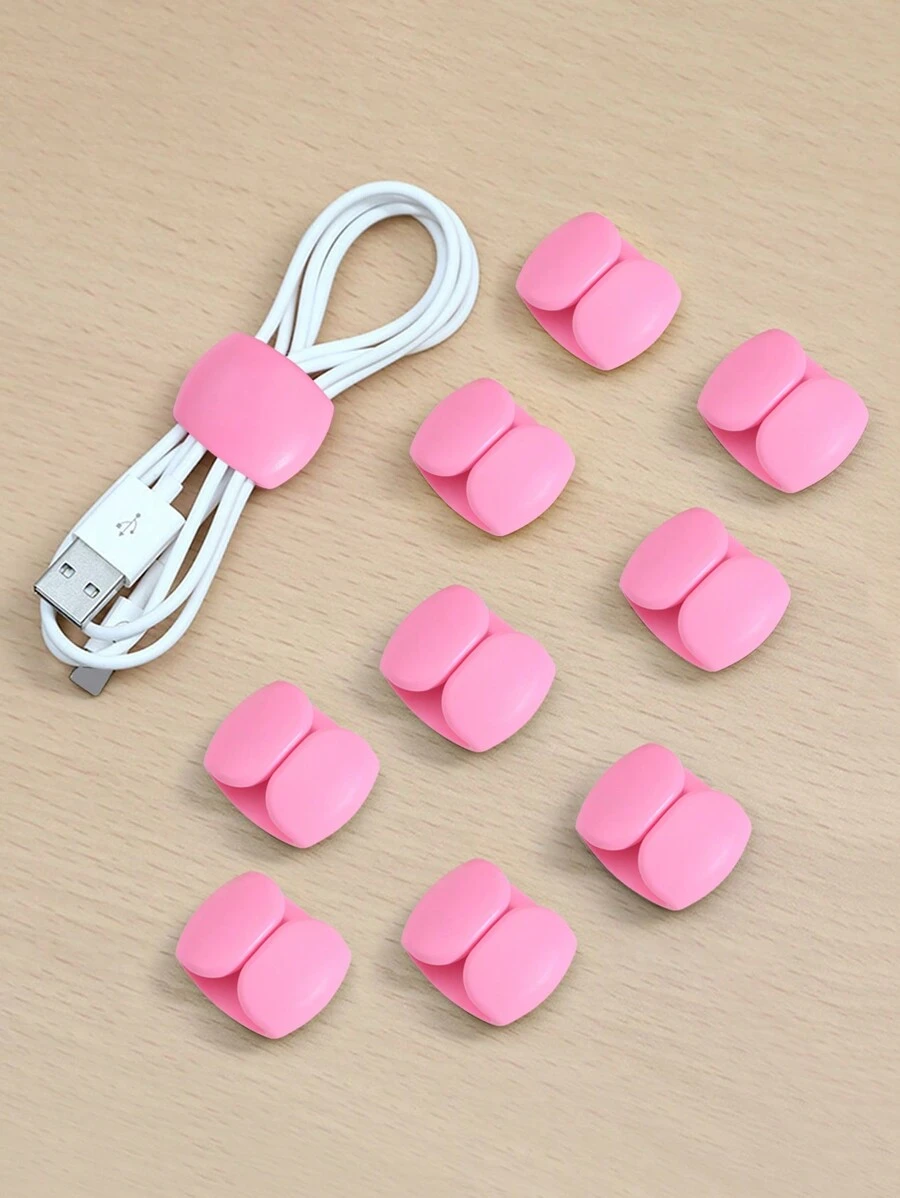 10 Uds Clips Organizadores De Cables Para Gestión De Cables De Carga De Auriculares De Datos, Soporte Enrollador De Cables Multiusos