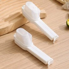 2pcs Food Sealing Clip With Plastic Sealed Nozzle & Cover For Snack, Oatmeal, Moistureproof Clips For Bag - White - View 1