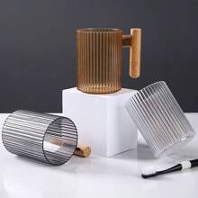 1個豪華木柄牙刷杯 - 茶色 - 查看 2