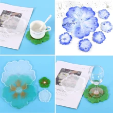 Grands moules en silicone en résine, moules en silicone pour sous-verres en fleurs, moules de coulée en résine époxy pour fleurs pour le DIY, la décoration de la maison, le plateau de service