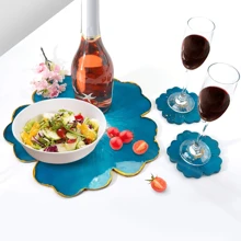 Grands moules en silicone en résine, moules en silicone pour sous-verres en fleurs, moules de coulée en résine époxy pour fleurs pour le DIY, la décoration de la maison, le plateau de service