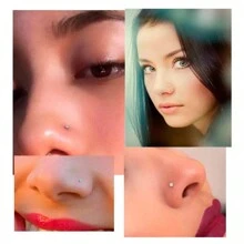 40 Piercing Nariz Nostril Acero Quirurgico Perforacion Pedreria Bisuteria Joyeria Corporal Piedra Fantasia - Multicolor - Ver 3