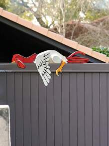 1 Pieza Divertida Gallina Descansando En El Marco De La Puerta, Adorno Artesanal Decorativo Para La Decoración De La Cerca Del Patio O Puerta En Estilo Rural - Multicolor - Ver 1