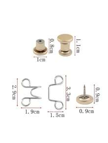 1入組女士緊身腰胸針套裝，無釘合金菊花褲子，牛仔褲可調腰針，服飾配件（不含卡片） - 玫紅色 - 查看 3