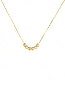 Simple & Fashionable Pendant Made Of Stainless Steel & Beads For Personalized Necklace - Gold - View 1