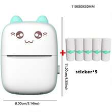 Mini Portable Wireless Thermal Photo Sticker Printer, Pocket Size, Perfect For Students And Ideal For Printing Mini Exam Mistakes Labels - X1 Blue (foreign Trade Version) + 5 Rolls Of Self-adhesive - View 11