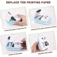 Mini Portable Wireless Thermal Photo Sticker Printer, Pocket Size, Perfect For Students And Ideal For Printing Mini Exam Mistakes Labels - X1 Blue (foreign Trade Version) + 5 Rolls Of Self-adhesive - View 6
