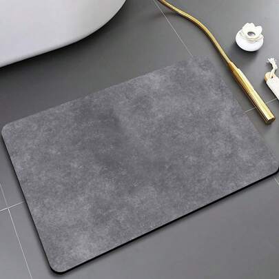 1 件橡胶材质灰色现代图案吸水柔软、防滑、可机洗浴室地毯，脚感舒适，适用于浴室、卫生间入口、浴缸前、淋浴门和浴室其他区域，家居浴室装饰地毯户外地毯门垫秋季装饰浴室配件返校入口装饰