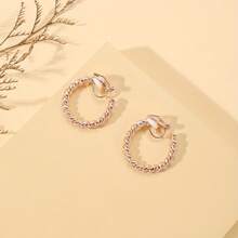 Yanxyad Simple Minimalist Hoop Ear Clip Fake Piercing Ear Jewelry Accessories For Women Girls Daily Wear