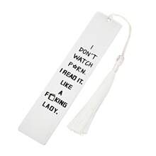 1枚有趣的金屬書籤- 送給書迷朋友兒子女兒的禮物，生日聖誕節禮物書籤，送給家人作家教師畢業假日禮物的書籤，我正在閱讀 - 銀色 - 查看 4