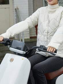 1pc Winter Plush Sleeve & Glove Set For Women, Thickened Long Style, Anti-Dirty, Embroidered Cute Decoration, Suitable For Work & Students - Pink - View 5