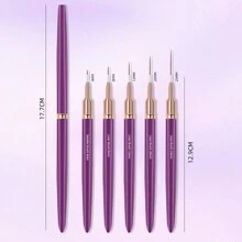 5支/套美甲线笔，美甲绘画笔，适合初学者和专业美甲师使用。 - 紫色 - 查看 4