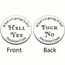 1枚雙面不銹鋼翻轉禮品,情人節、週年紀念日、生日、婚禮決策幣,獨特的聖誕彩襪小禮物 - Decision - 查看 3