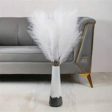3pcs Elegant Artificial Pampas Grassland Bouquets Nordic Art Craft Ornament Home Living Room Bedroom Vase Decoration Wedding Party Decorations DIY Flower Wall - White - View 1