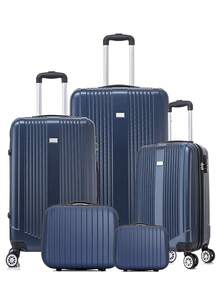 Conjunto 3 Malas De Bordo Viagem e 2 Frasqueira Nacional Internacional Com 4 Rodas Duplas 360º Com Trava De Encaixe , Cadeado Embutido , Divisório Interno , Extensor Extra - Multicolorido - Visão 4