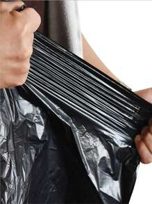 1pc Home Use Thickened Black Vest Handle Style Disposable Garbage Plastic Bag, 50pcs/Pack - Black - View 8