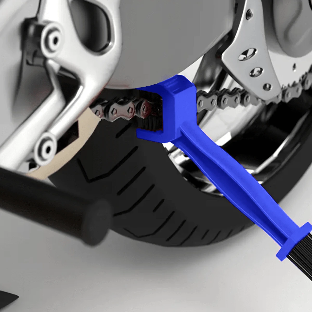 1入自行車鏈條清潔刷,機車方頭刷,齒板清洗大刷,3面鏈條刷 - 藍色 - 查看 1