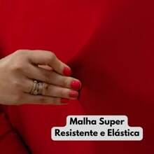 Capa De Sofá Lisa 2 Lugares Coladinha Malha Gel Premium Costura Reforçada - Vermelho - Visão 6