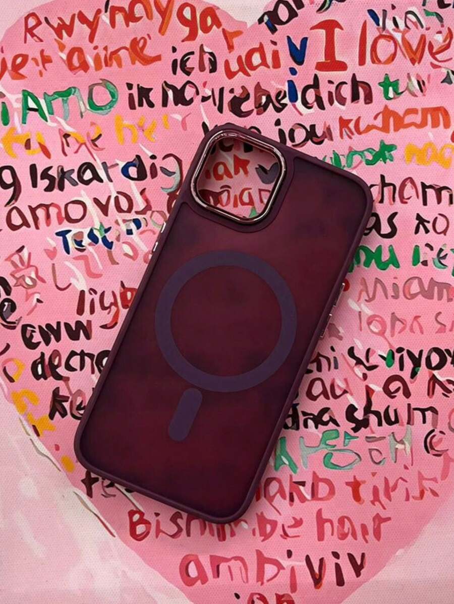 Arthur Capas - Capinha de Celular Com Indução Magnética Space Fosco Compatível com iPhone - Vinho - Visão 1