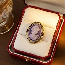 Retro  Queen Head Brooch Pins For Women Bohemia  Festival Broches Party Gifts